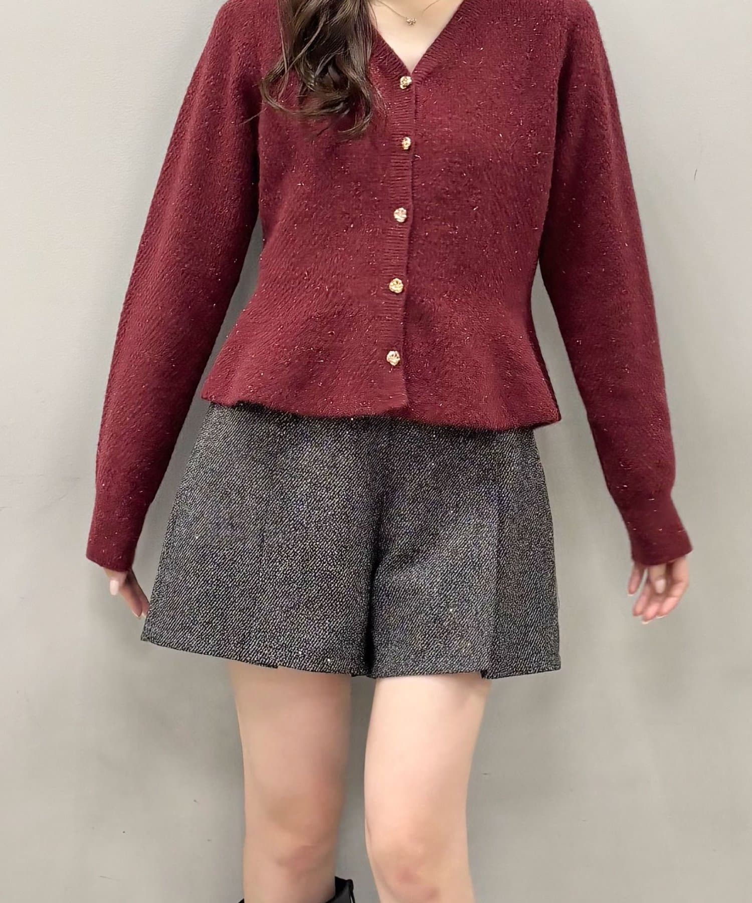 natural couture(ナチュラルクチュール) フロントダブル釦ミニパンツ