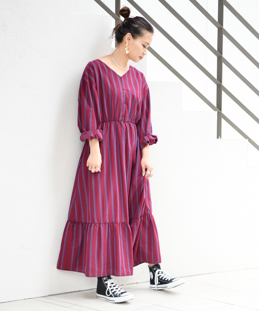 Ciaopanic ストライプティアードマキシワンピース Outlet アウトレット レディース Pal Closet パルクローゼット パルグループ公式ファッション通販サイト