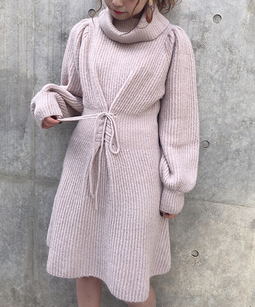 オフタートルレースアップニットワンピース One After Another Nice Claup ワンアフターアナザー ナイスクラップ レディース Pal Closet パルクローゼット パルグループ公式ファッション通販サイト