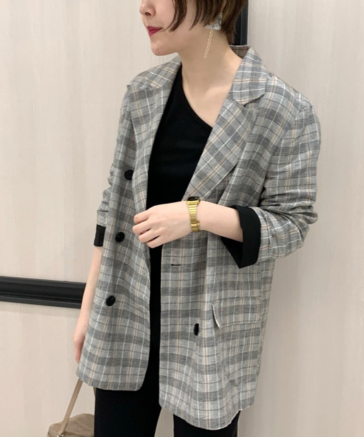 CAPRICIEUX LEMAGE チェック柄ジャケット WEB限定】チェック柄ジャケット