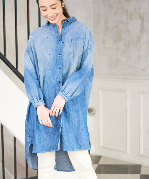 京都三条店】ダンガリー前アキワンピース - PUAL CE CIN