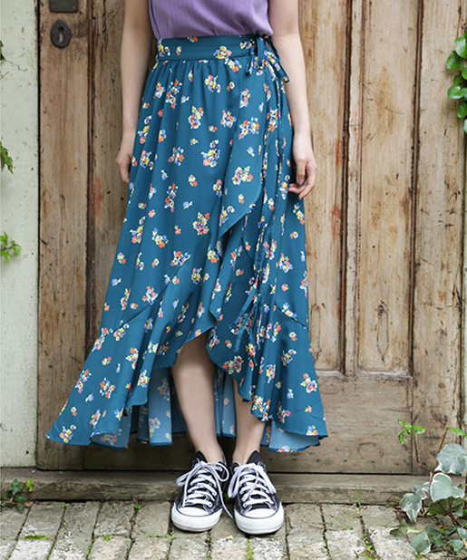 レトロ花柄ラッフルスカート One After Another Nice Claup ワンアフターアナザー ナイスクラップ レディース Pal Closet パルクローゼット パルグループ公式ファッション通販サイト