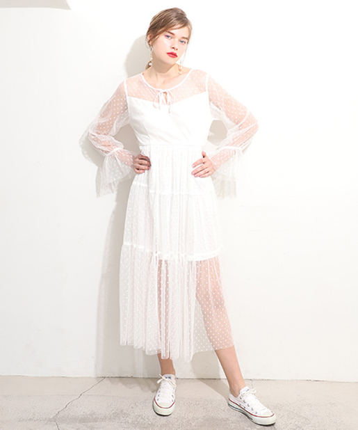 ドットチュールシアワンピース One After Another Nice Claup ワンアフターアナザー ナイスクラップ レディース Pal Closet パルクローゼット パルグループ公式ファッション通販サイト